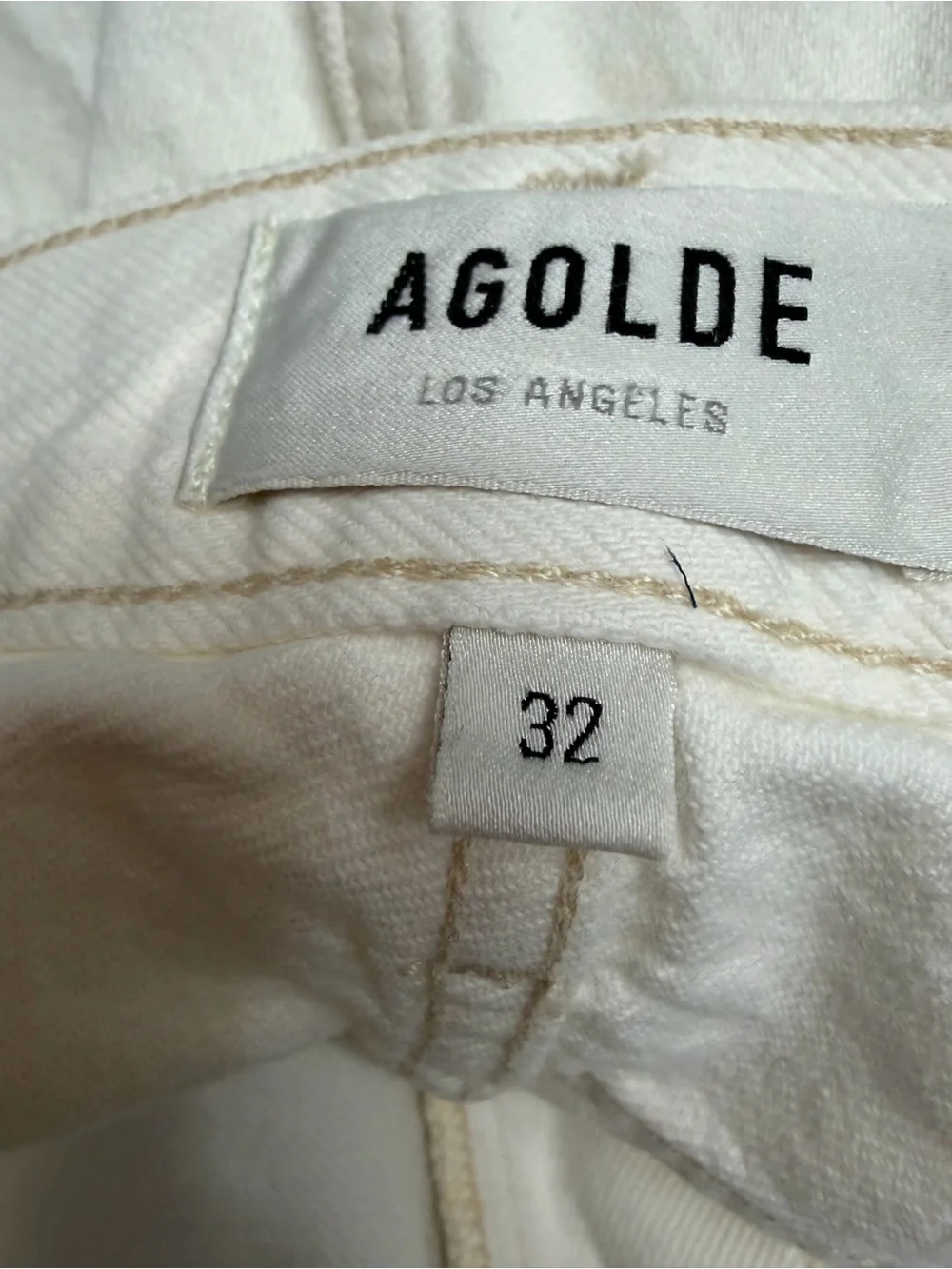 agolde parker long shorts cream Denim Cutoff Shorts  32